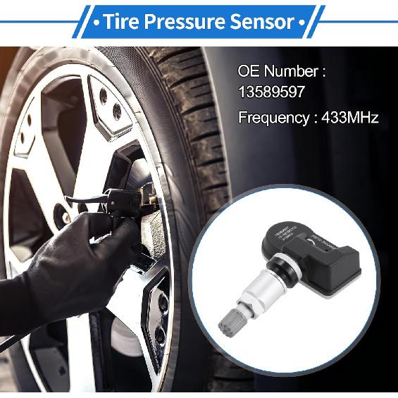 Tire Pressure Sensor Tire Pressure Monitoring Sensor No.13589597 for Chevrolet Equinox 2016-2021 1 Pc 433MHz