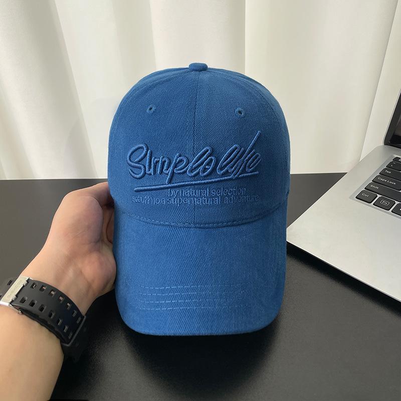 Autumn and Winter Brushed Peaked Cap for Women Korean Style Letter Embroidery Face-showing Small Hat Versatile Couple Outdoor Sun Hat