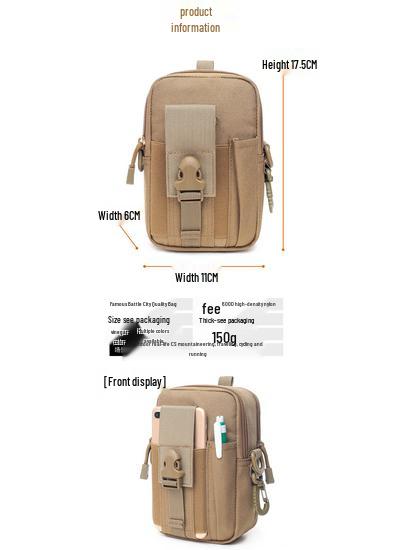 Camouflage Tactical Waist Pack for Phone and Coins - Military Style Hanging Bag