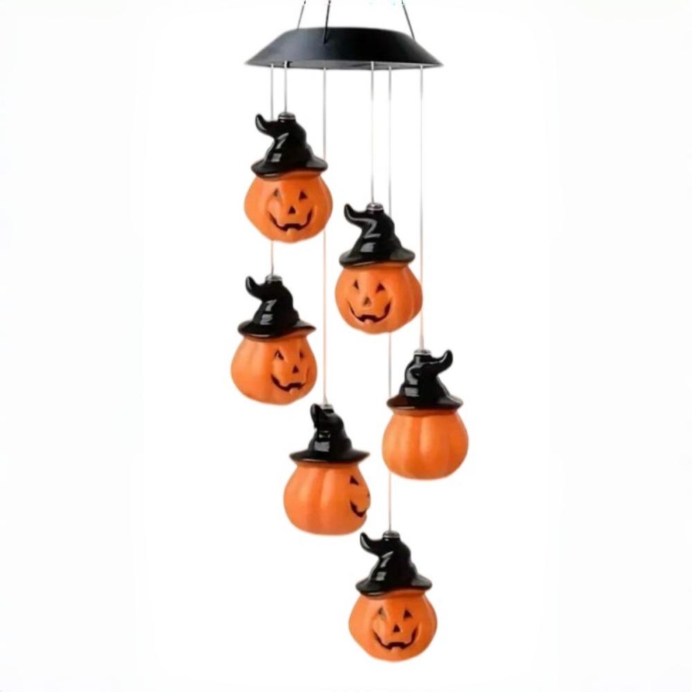 Halloween Solar Pumpkin Wind Chime: Seven-Color Changing Garden Light Decor