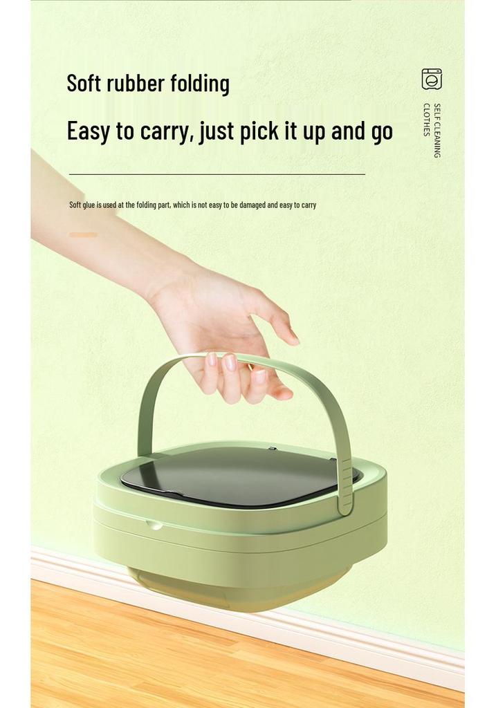 Compact Folding Washing Machine with Automatic Spin and Dehydration for Dormitory or Home Use