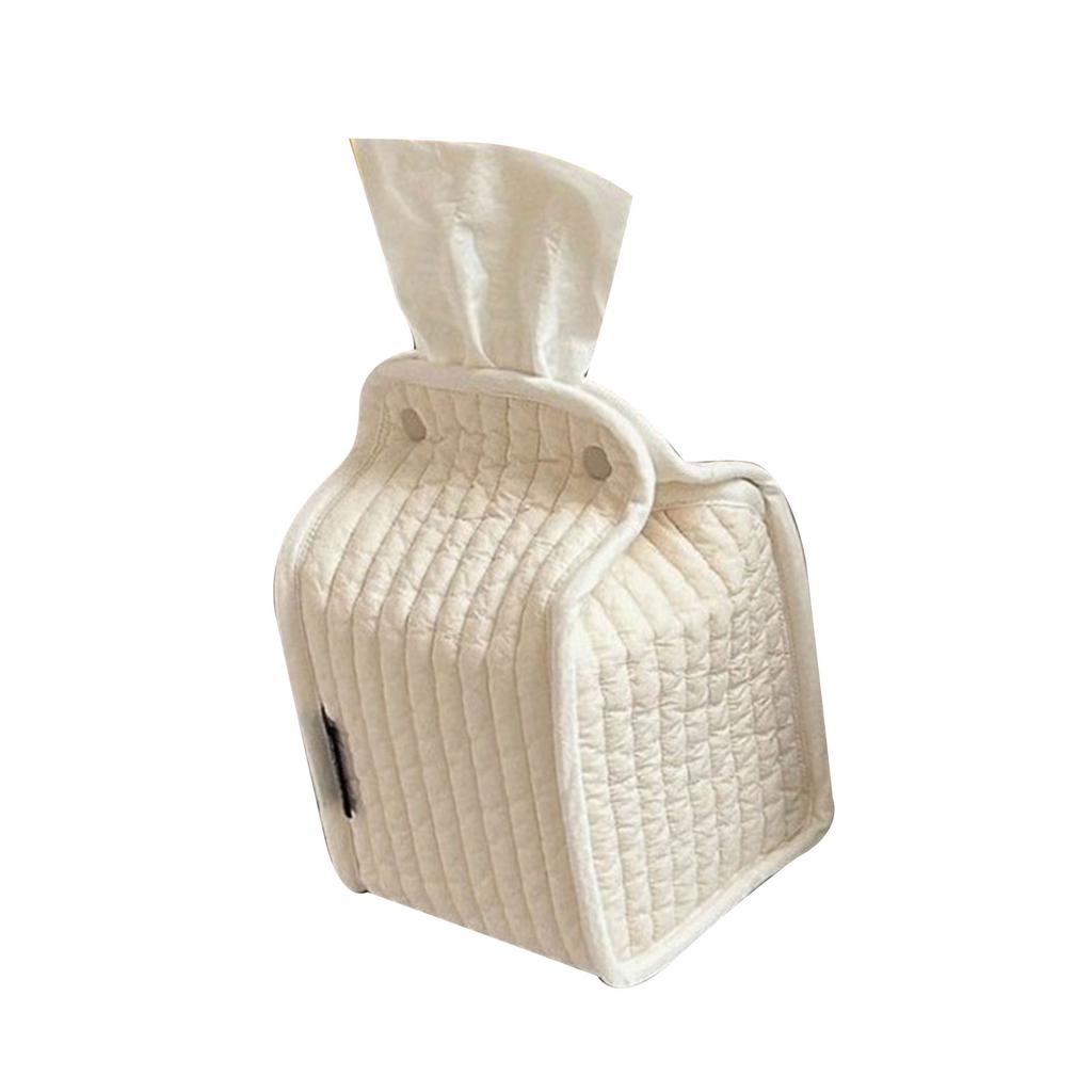 Stylish Striped Fabric Standing Tissue Holder With Removable Designs for Home Office Storage Organization