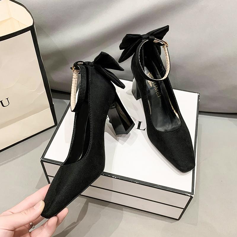 Fashion Women Pumps Bowknot Pointed Toe Stiletto Sexy 11cm Thin Ankle Strap High Heels Female Red Wedding Shoes Plus Size