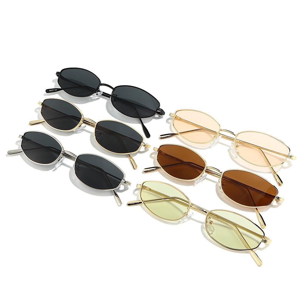New ultra-light fine metal small oval sunglasses, millennial spice girls style daily riding, self-driving vacation sunshade sunglasses