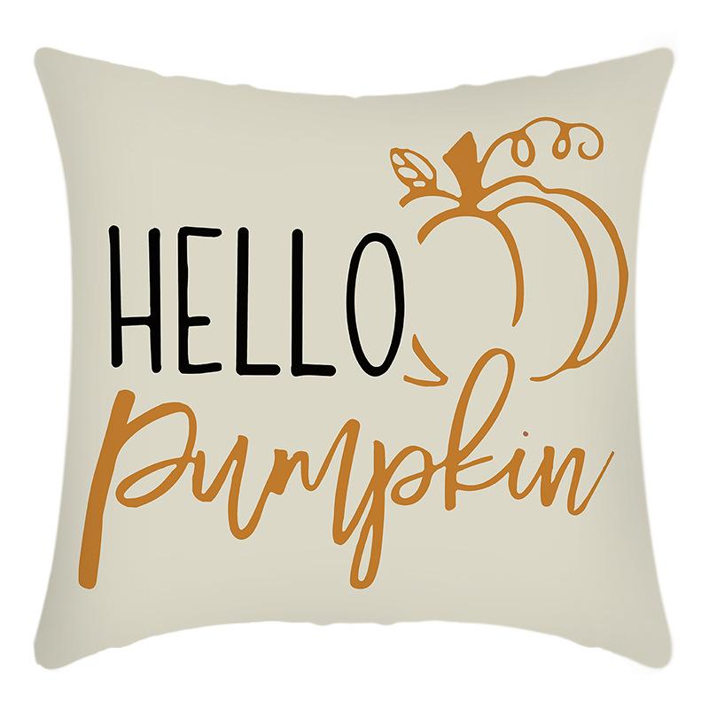 New Thanksgiving Series Pillow Cover English Letters Maple Leaf Print Cushion Home Sofa Cushion Cover