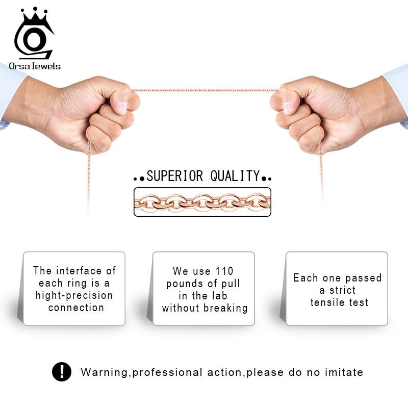 Italian 925 Sterling Silver Neck Chain Rose Gold Color 1.0mm Cable Chain Necklace Silver O-chain Cross Chain