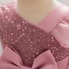 Girls Sequin Bow Princess Dress Party Gown Kids 4-8 Years Old