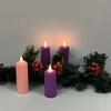 3Pcs USB Rechargeable Pink Flameless Candle with Remote Control Timer Flickering Flameless Romantic Pillar Candle with USB Cable