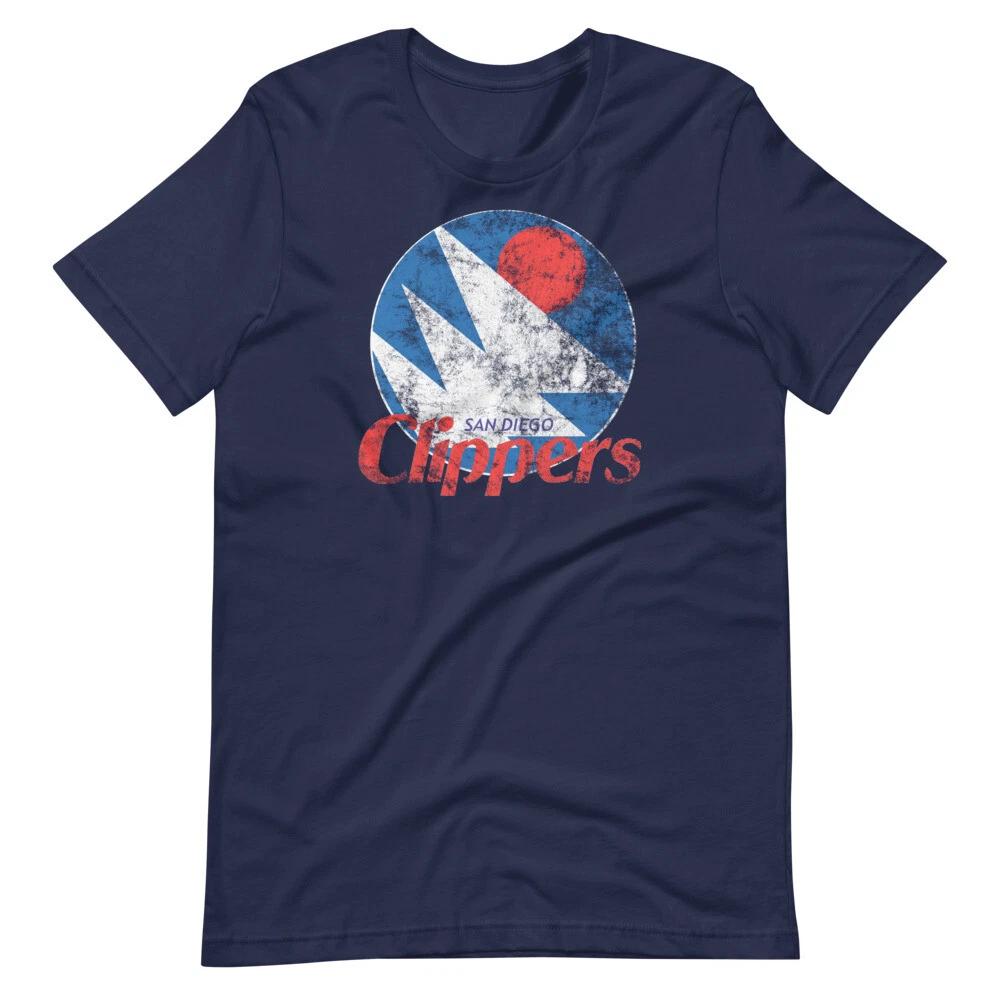 

SAN DIEGO CLIPPERS Distressed 70s Vintage Style Tee Short-Sleeve Unisex 100% Cotton T-shirt Mens Tees Top 3XL