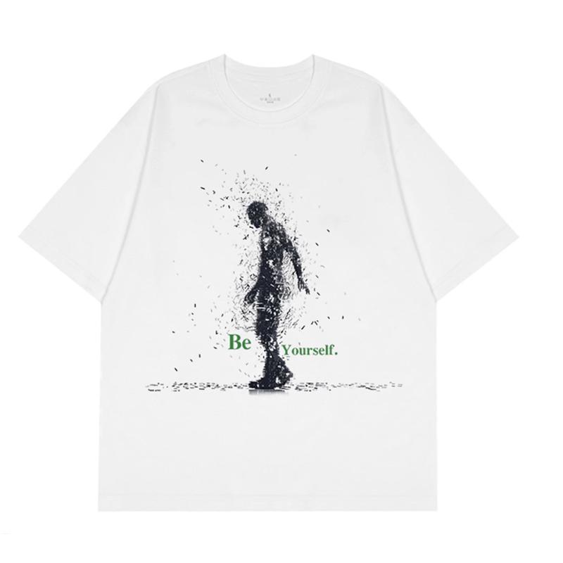 

Men TShirt Y2k Streetwear Cotton Letter Tops Tees Short Sleeve Summer Oversized Print Korean Fashion Aesthetic Unisex Clothing S