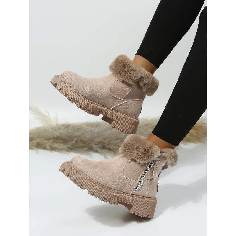 Plus Size Women's Snow Boots 2025 Winter New Arrival Fleece-Lined Women's Shoes Warm Boots