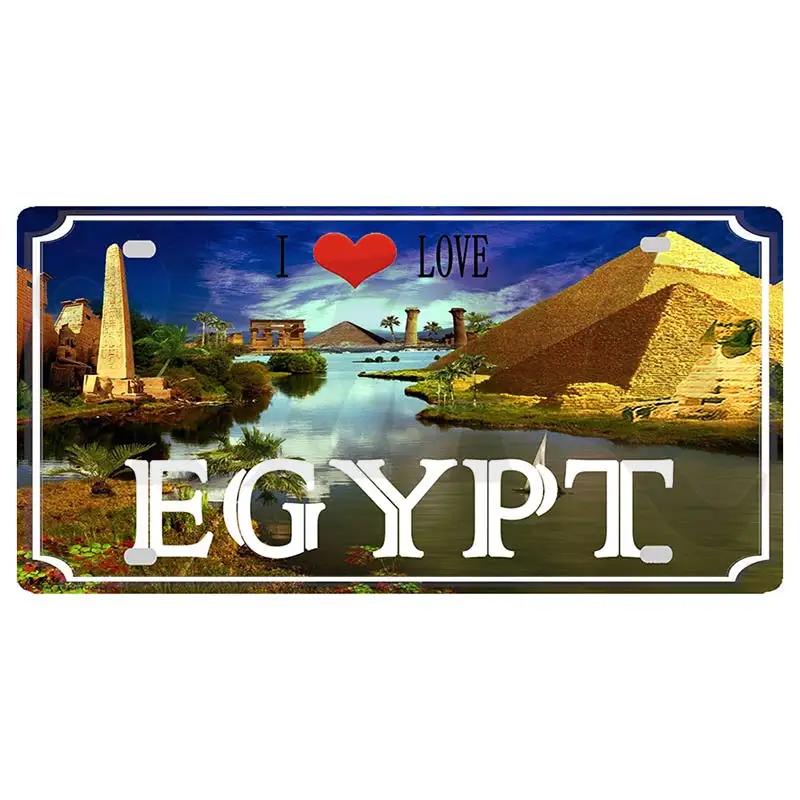 YZFQ30X15CM Egypt Ibiza Munich  Halkidiki  Minorca City Island Metal Tin Sign Travel Souvenir Wall  Home Carft Decor DC-1369B