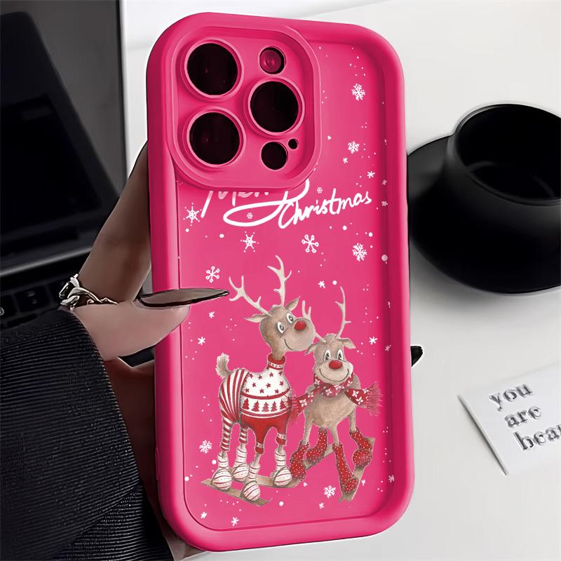 Christmas Phone Case for iPhone 11 13 12 14 15 16 Pro Max XR XS Samsung A15 A55 A05 Redmi 12 13C OPPO A16 A18 A60 Reno 11 Vivo Y17S Y12 Infinix Note