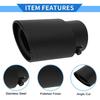 Slant Exhaust Tip, 1.2" - 2.4" Inlet 3.4" Outlet 5.3" Length Tailpipe Universal for Car Bolt on Stainless Steel Matte Black