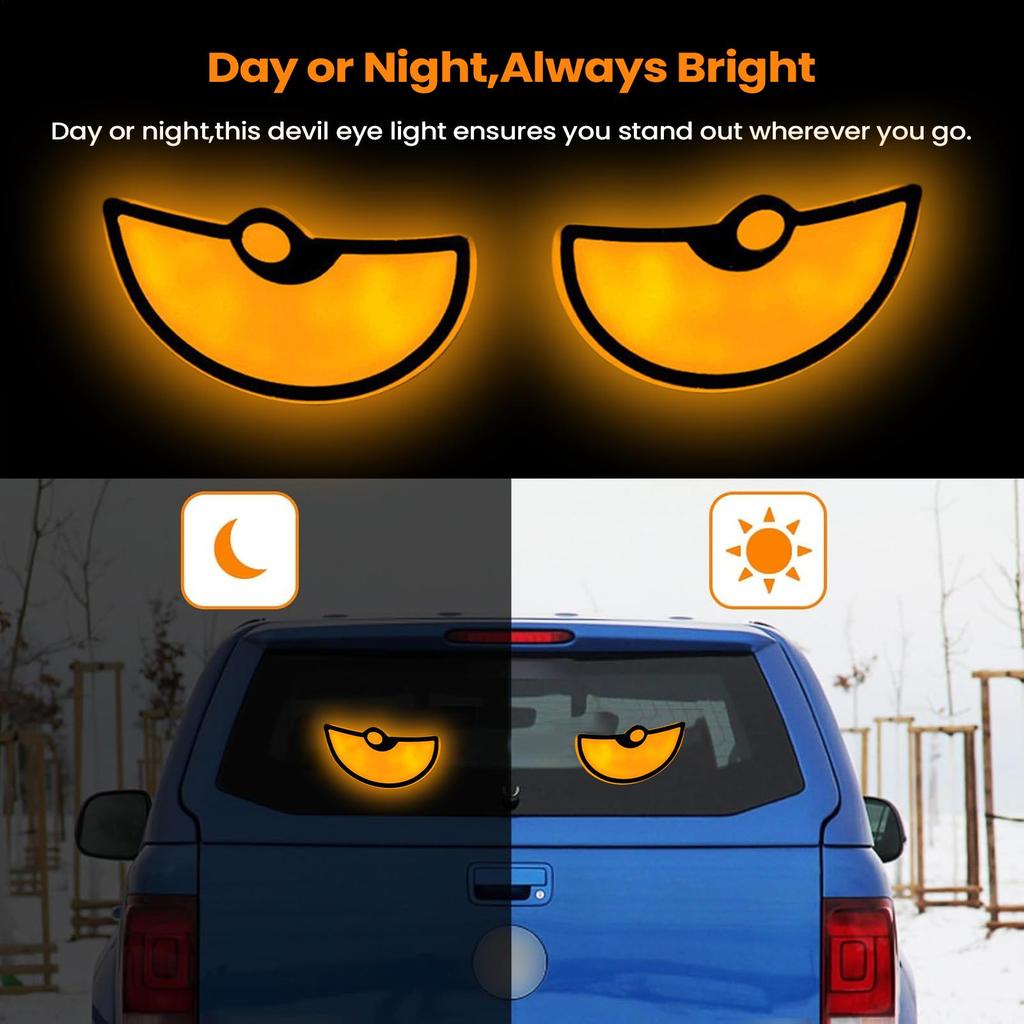 LED Lights for Car Dynamic 2Piece Waterproof Vehicle Accessories Car Windshield LED Eye Lights Motorcycle Auto Decoration Lights