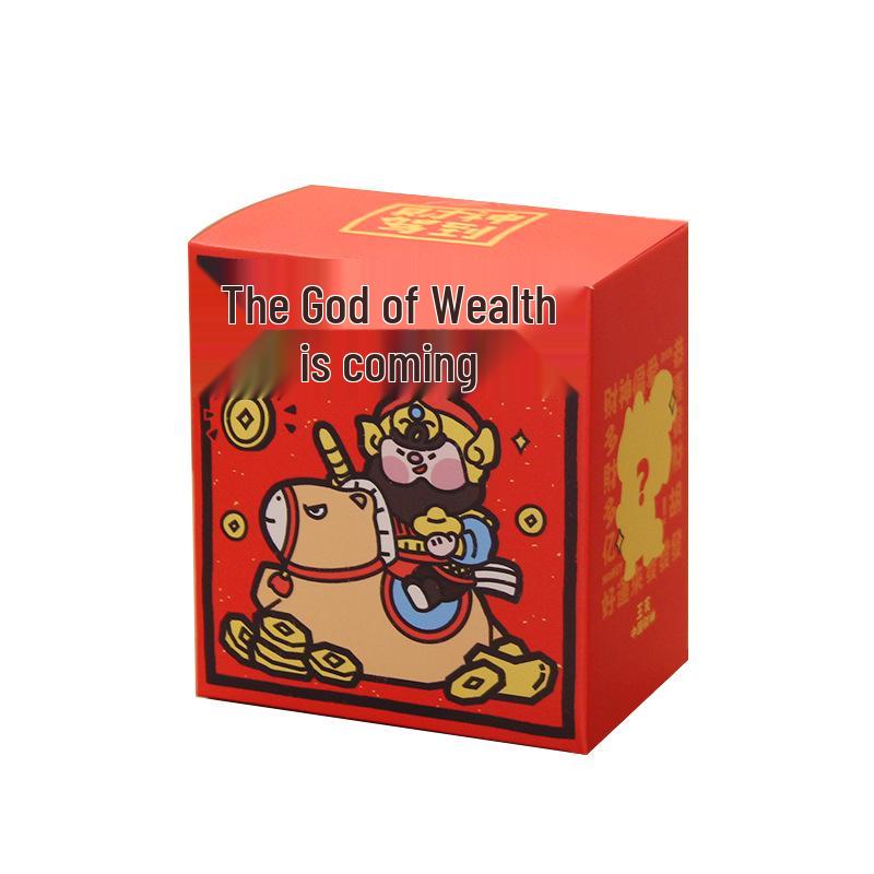 Гуань Юй на коне: Коробка-сюрприз «Пять Богов Богатства» - Креативный декор для офиса и подарок на Новый год