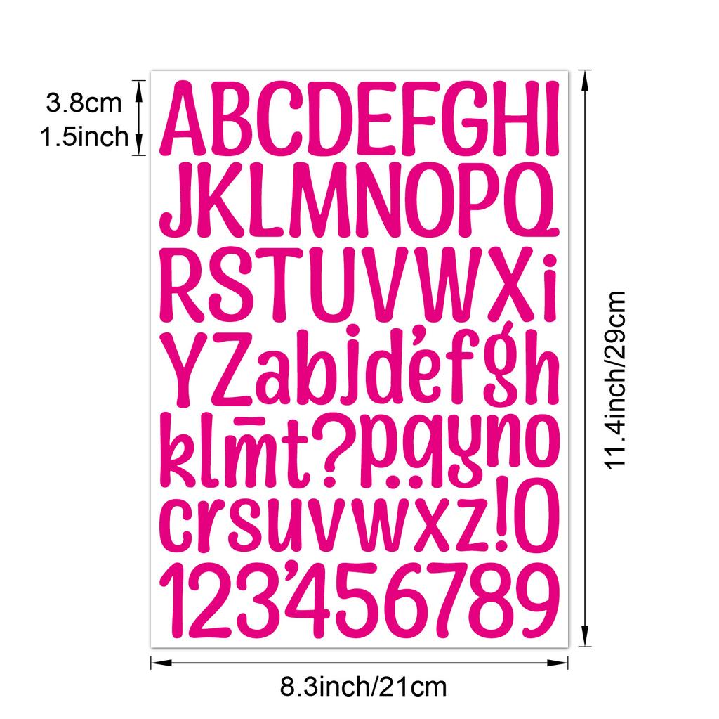 1.5-inch Letter Sticker Multicolor English Alphanumeric Combination Holiday Gift Decoration Waterproof Letter Sticker