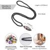 Rhodonite Leaf Obsidian Power Stone Unisex [COAI] 108-Bead Necklace,