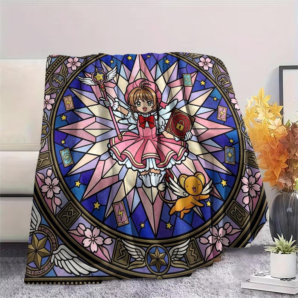 Cardcaptor Sakura Print Flannel Blanket, Ultra Soft High Quality All Seasons Warm Throw, Home Decor Cozy Blanket, Perfect Christmas Gift