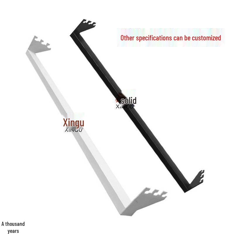 Black & White Clothing Store Stainless Steel Wall-Mounted Display Rack with Side Hooks and Shelving Brackets