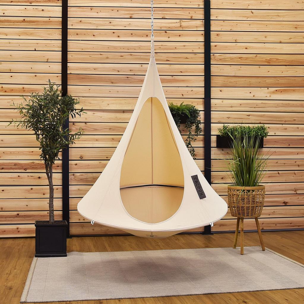 CACOON Natural Size BW1 Tent-Style Hammock, White, Semi-Single (~200kg) [Used]
