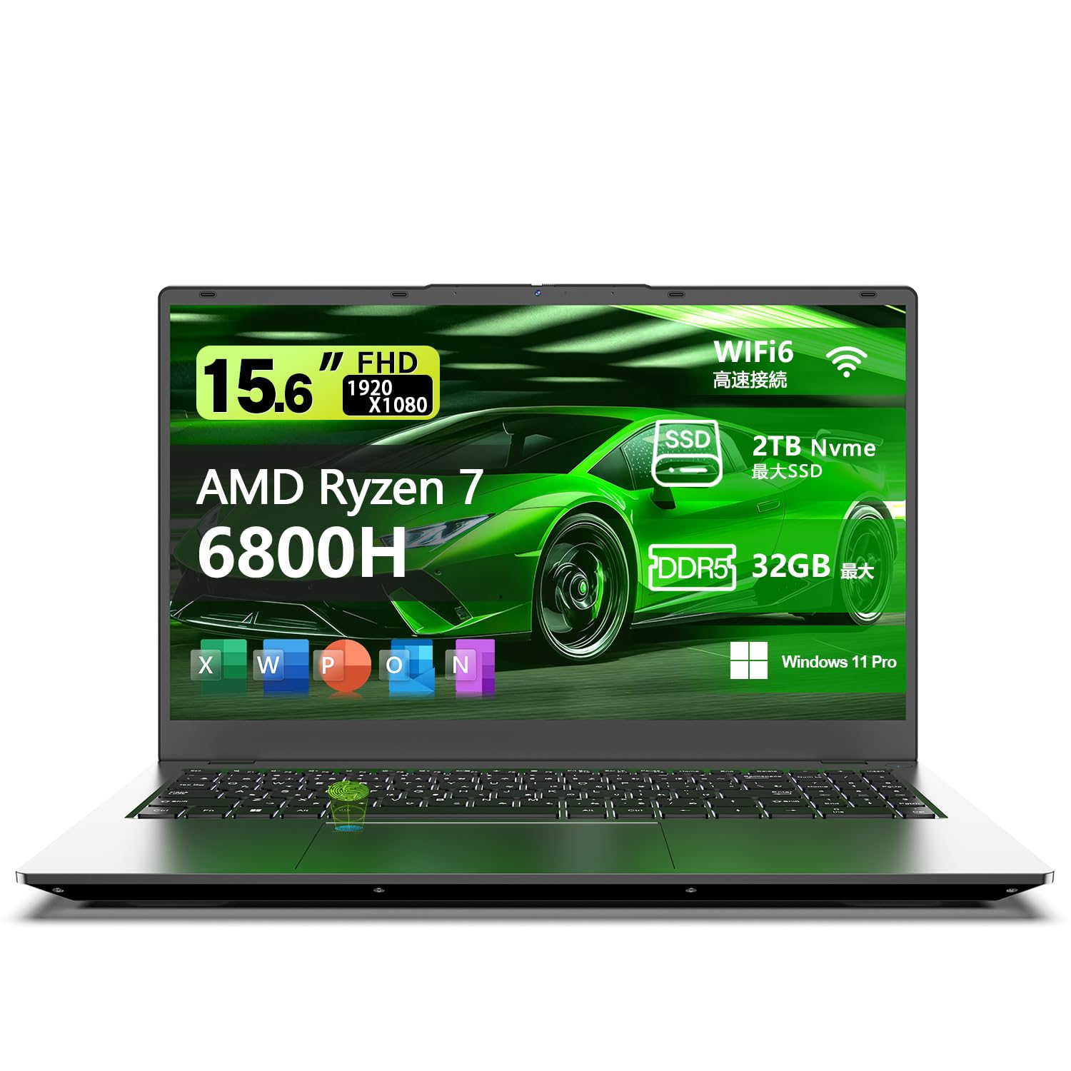 

VETESA Gaming AMD Ryzen 7 6800H DDR5 32GB 1TB NVMe Radeon 680M 8C16T Cooling and Quiet FHD IPS Wide Viewing WiFi Fingerprint Japanese Windows 11 with сірий колір