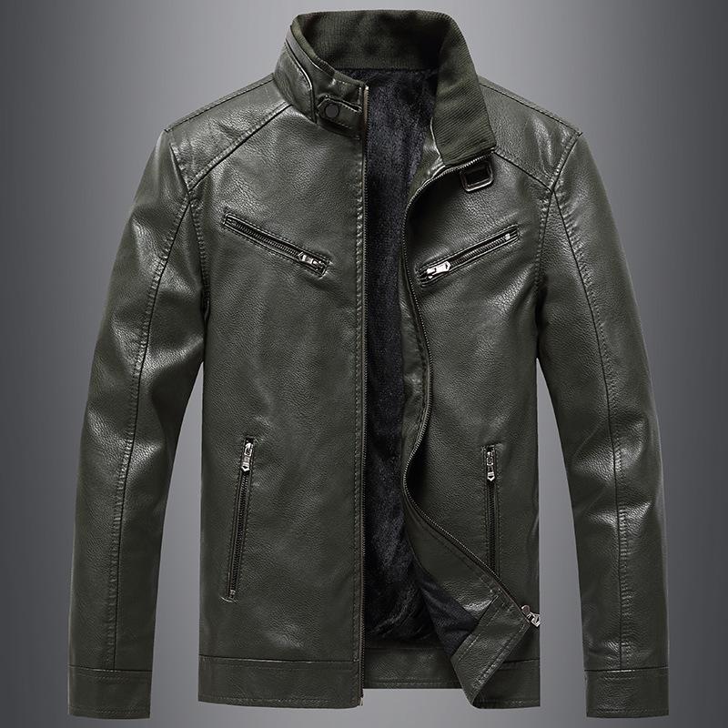 Men's Leather Jacket Youth Slim Korean Style Jacket Spring New Men's Handsome Motorcycle Leather Jacket