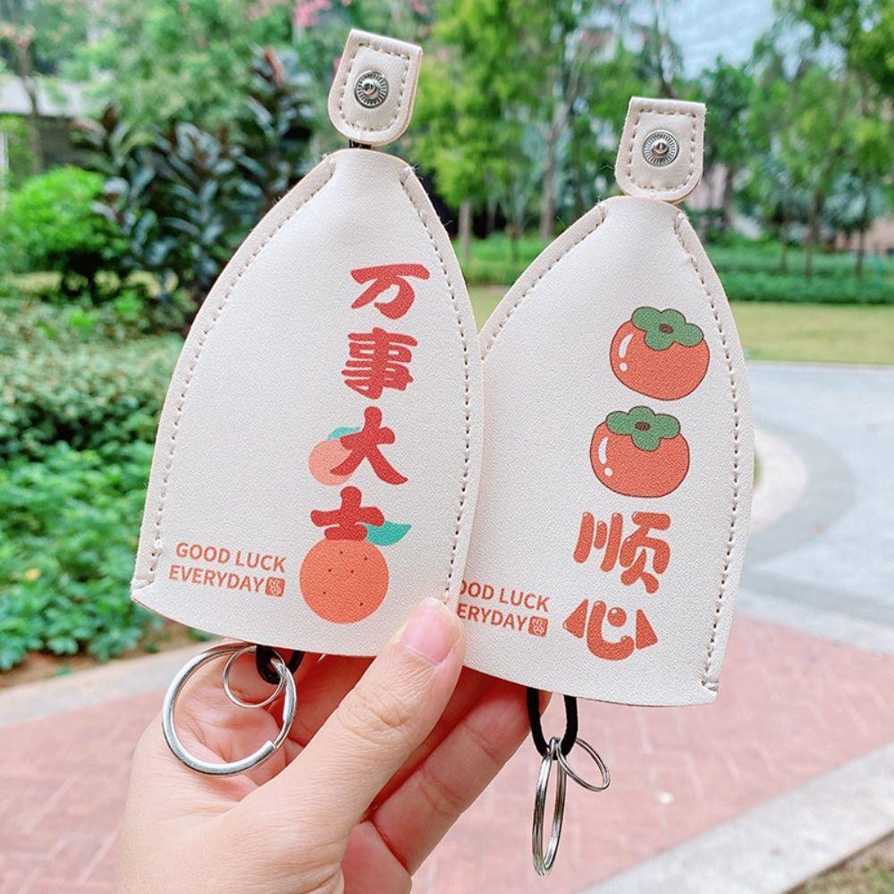 PU Leather Pull Out Key Case Cartoon Key Holder Creative Pull Out Key Sleeve  Car Accessories