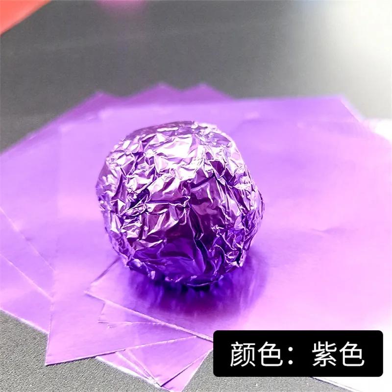 100Pcs 8x8cm Square Golden Aluminum Foil Candy Chocolate Cookie Wrapping Tin Paper Party DIY Gift Packaging