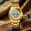 Islamski Zegarek Azan Arabski Angielski Alarm Modlitwy Czas Fajr Qibla dla Muzułmańskiego Kochanka Unisex Prezent na Ramadan