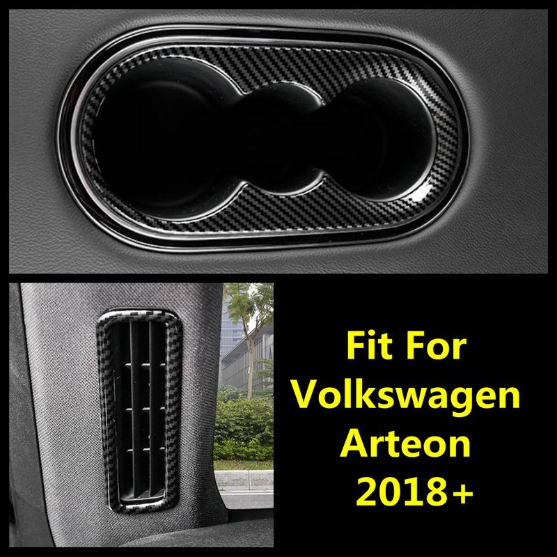 Car Air Condition AC Vent Outlet / Water Cup Holder Cover Trim For Volkswagen Arteon 2018 - 2024 Decoration Interior Accessories