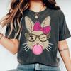 Leopard Easter Bunny Shirt, Coquette Bunny Tee, Pink Bow Rabbit Tshirt, Girls Easter Outfit, Spring Bunny Graphic Top, Easter Season Gift