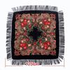 135*135Cm Women Russian Square Scarf Luxury Floral Print Bandana Scarves Babushka Handkerchief Fringed Blanket Shawl Head Wraps
