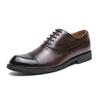 Fashion Handmade Mens Wingtip Oxford Shoes Leather Grey Brogue Men's Dress Shoes Classic Business Formal Shoes for Men Zapatillas Hombre
