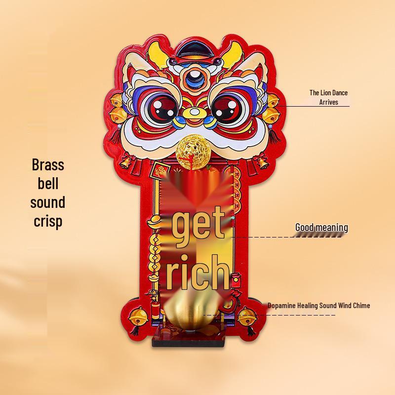 Magnetic Lion Dance Doorbell Decoration for Fortune and Celebration