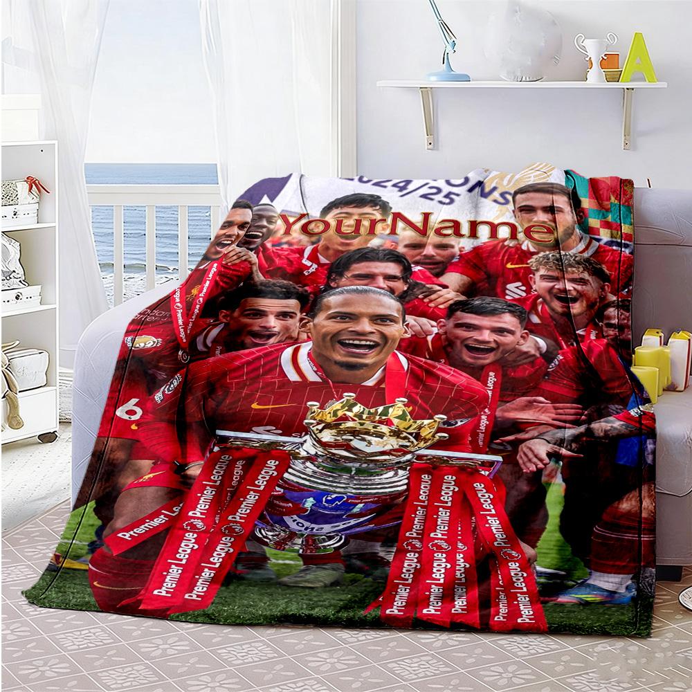 Liverpool Customize Your Name Blanket Gift Customizable Blanket Ultra-Soft for Nap Livingroom Chair Picnics for All Occasions