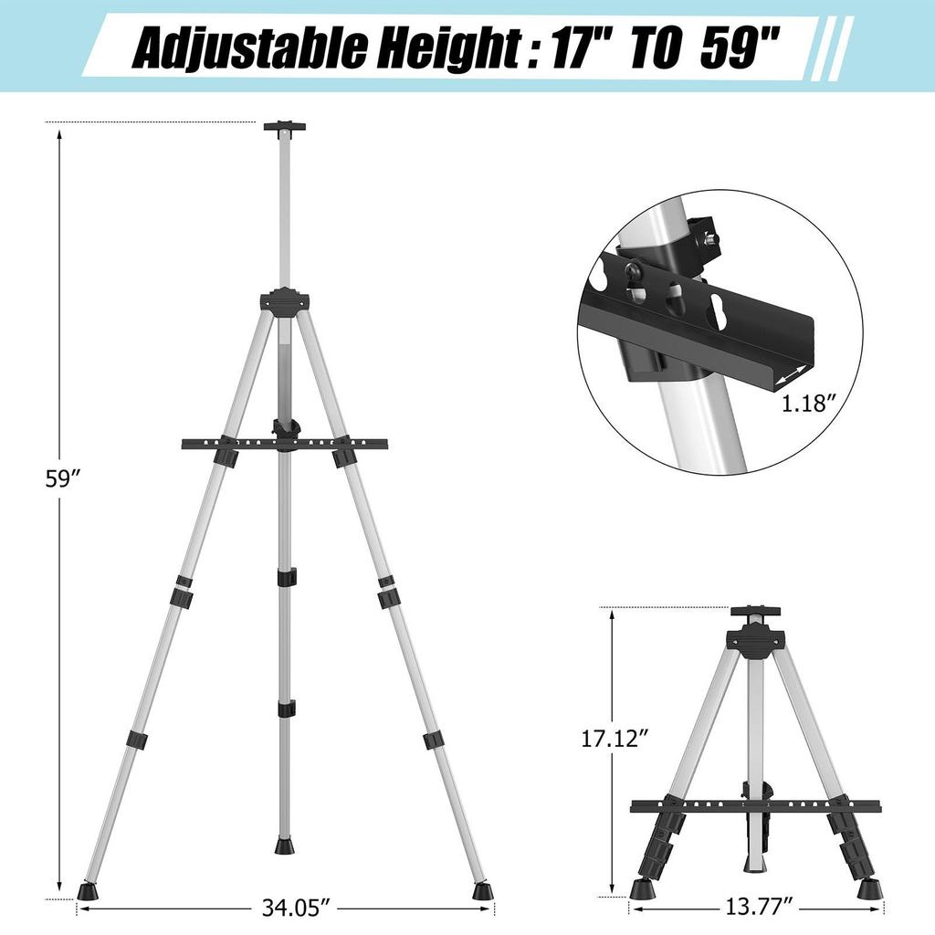 Portable Foldable Tripod Easel Set for Art Students