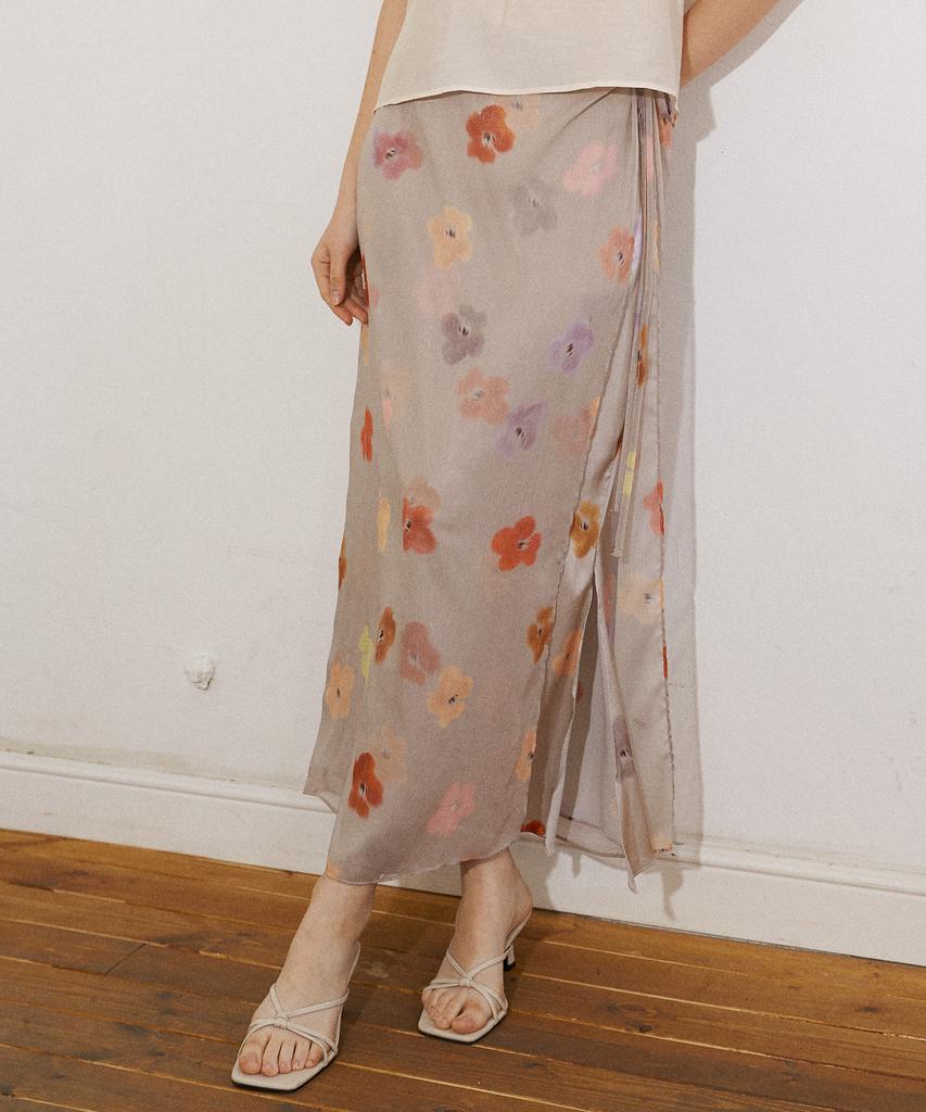 Peullobeu Flower Sheer Set Up Skirt (Jd)