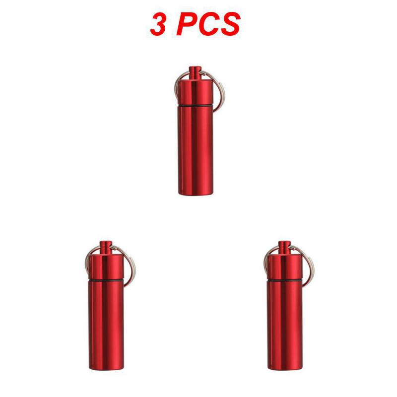 1 ~ 10PCS Aluminium Legierung Tragbare Pille Box Fall Wasserdicht Keychain Hängen Kapsel Flasche Container Reise Notfall