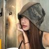 Korean Version of Hemming Camouflage Stacking Hat Women's Early Autumn Sunshade Big Head Circumference Showing Face Little Spice Girl Head 