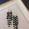 Long Crystal Fringe Earrings Slimming Design for Round Faces Sparkling Crystals for Parties Daily Wear Comfortable