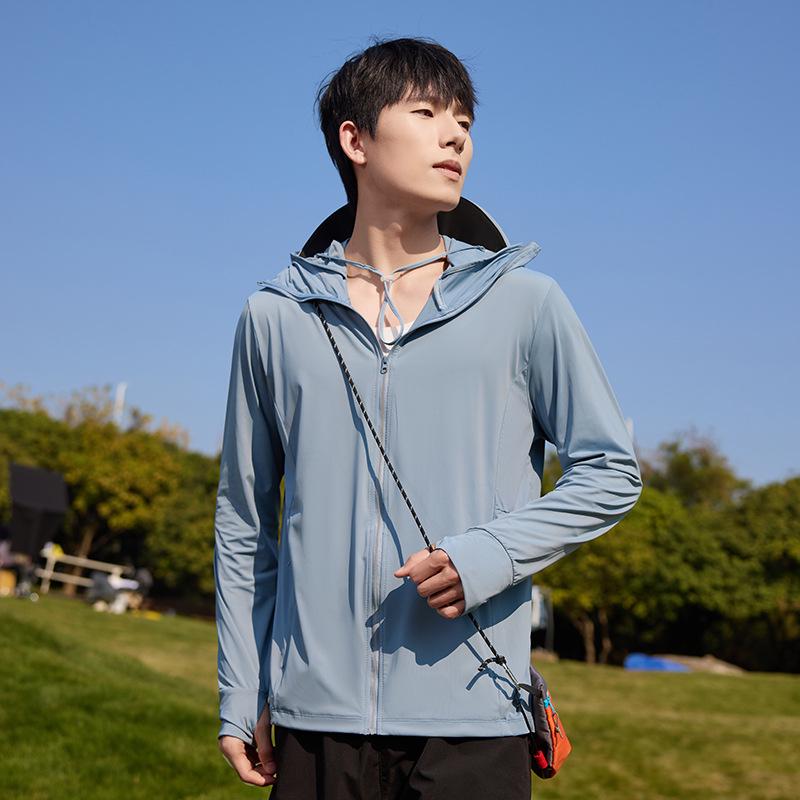 Ice Silk UV Protection Clothing: Unisex Outdoor Sun Shield with Detachable Hood for Cycling, Running, and Fishing