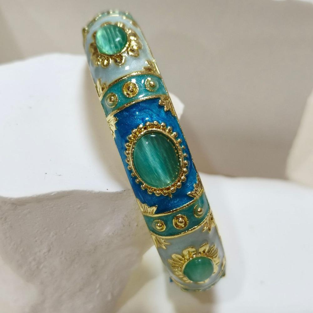 Widen Enamel Bracelet 1.4cm Faux Cat‑Eye Enamel Bangle Enamel Bangle  For Women / Adults