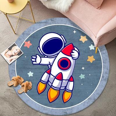 Modern Children Bedroom Round Carpet Cartoon Astronaut Decor Carpets Boy Child Room Bedside Rug Living Room Sofa Chair Floor Mat