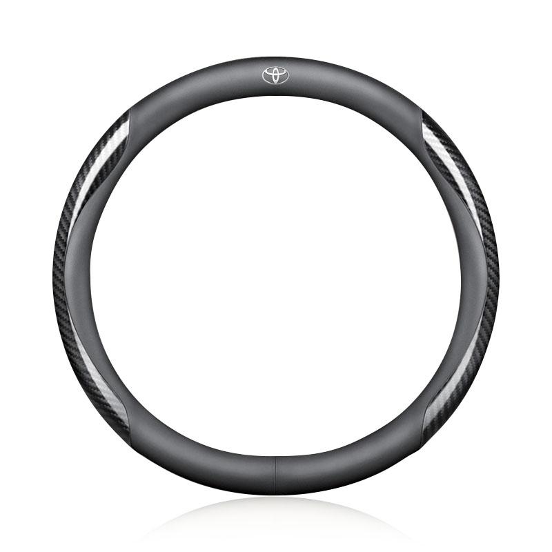 Car Suede Carbon Fiber Leather Steering Wheel Cover Non-slip for Toyota GR TRD C-hr Prado Rav4 Yaris Hilux Prius Avensis Corolla Camry