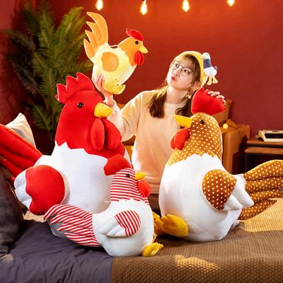 Non-Toxic Simulation Cock Plush Toys Stuffed Soft Chicken Dolls Animal Poultry Pillow Funny Home Cushion Decor Birthday Gift