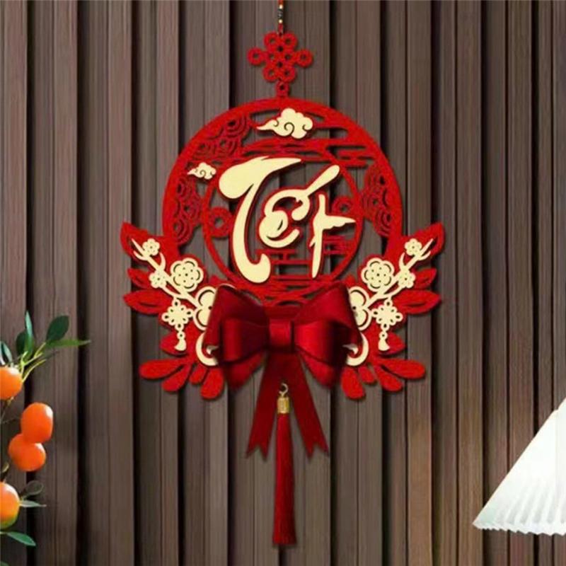 AEE2-Vietnamese Text Decoration Spring Festival Pendant New Year Decoration Living Room Bow Pendant