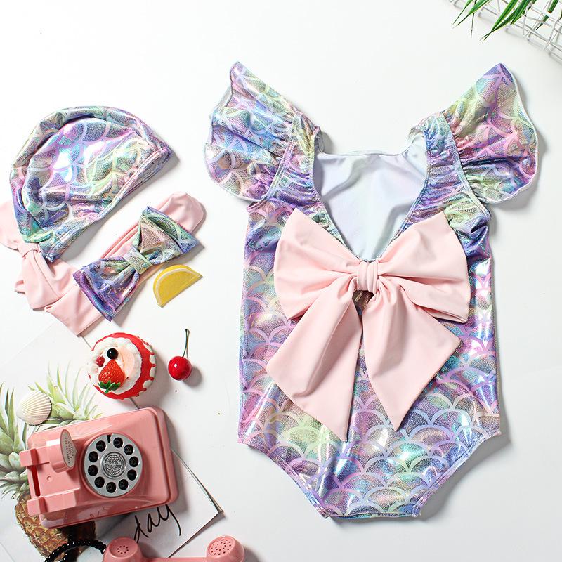

Hot Stamping Mermaid Princess Swimsuit: Cute One-Piece for Girls and Infants 140