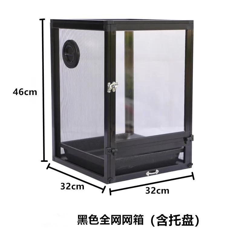 Foldable Mesh Reptile Cage, Vertical Mesh Terrarium With Collapsible Net Side Panels,Front Opening Reptile Mesh Cage