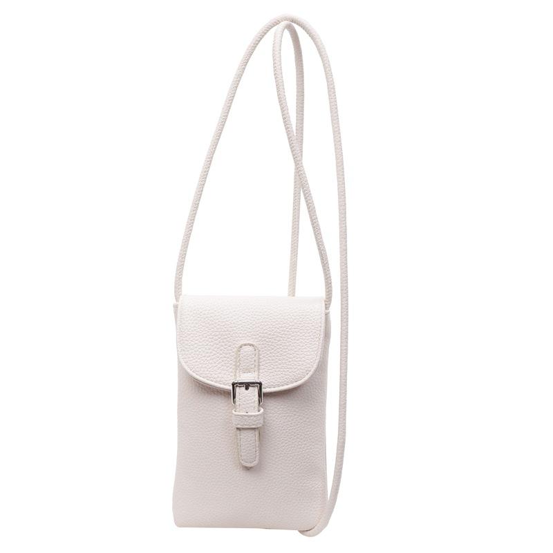 Spring and Summer Hot Sale Niche Simple Dopamine Color Lychee Pattern Mobile Phone Bag Foreign Style Versatile Commuter Messenger Bag Female